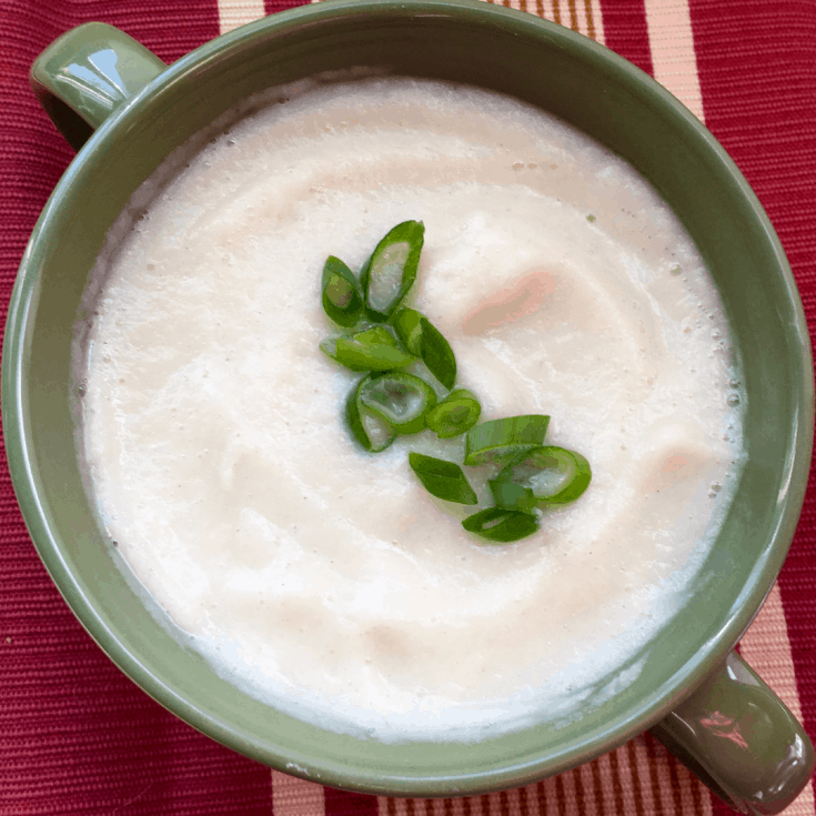 Creamy Cauliflower and Goats Cheese Soup