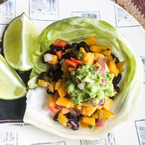 Spicy Black Bean Taco Wraps with Fresh Guacamole