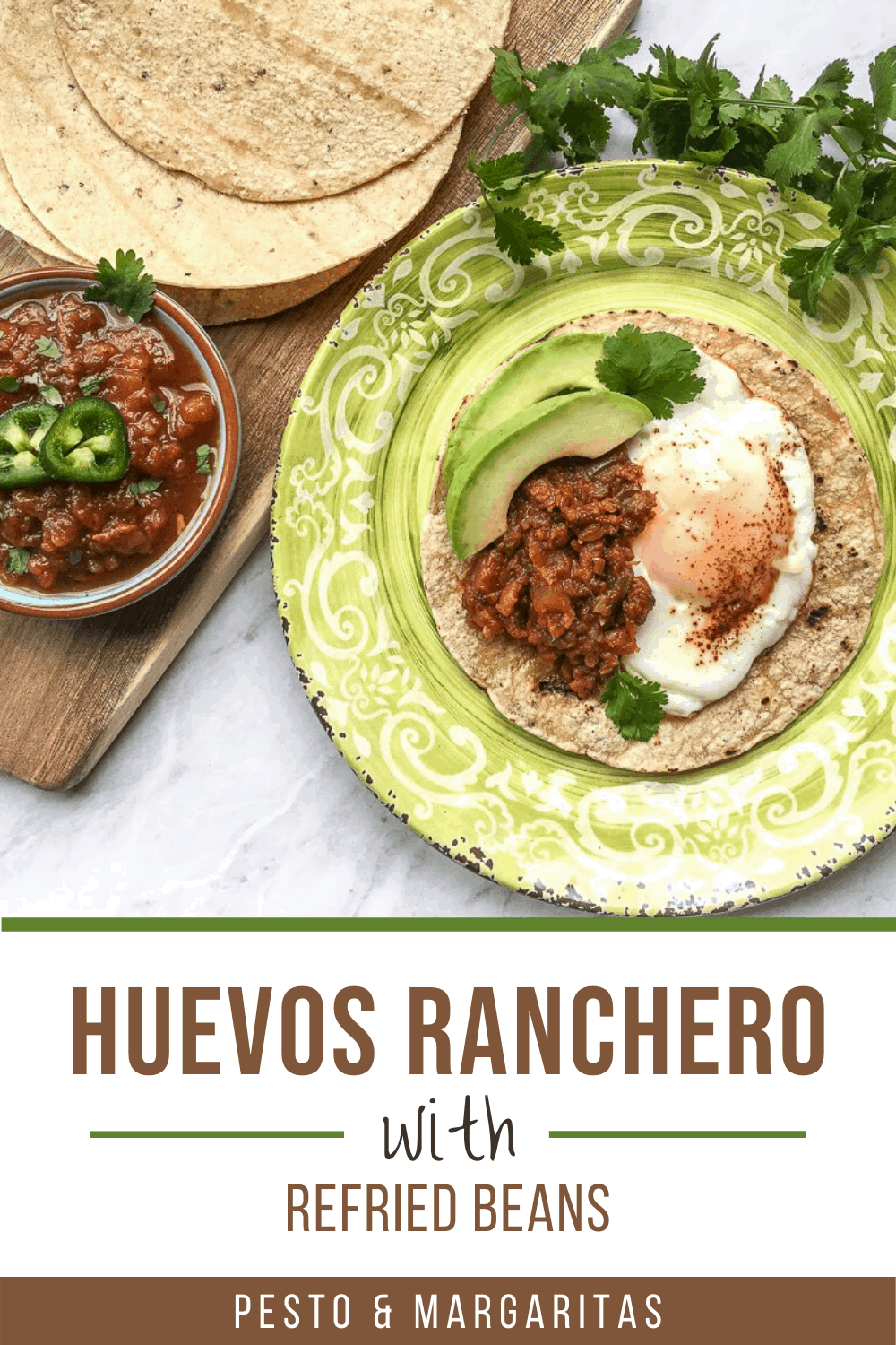 Havous Ranchos Easy Huevos Rancheros with Refried Beans - Pesto & Margaritas