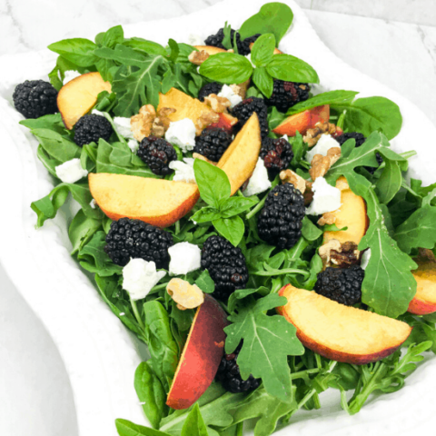 Image for Peach and Blackberry Salad with Basil Vinaigrette