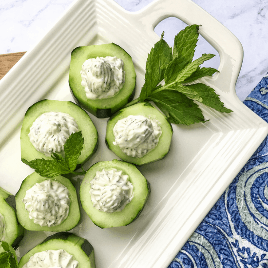 Cucumber Cups with Whipped Feta