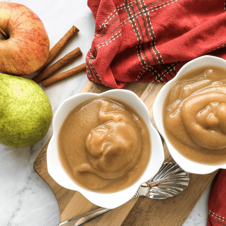Instant Pot Cinnamon Pear Applesauce