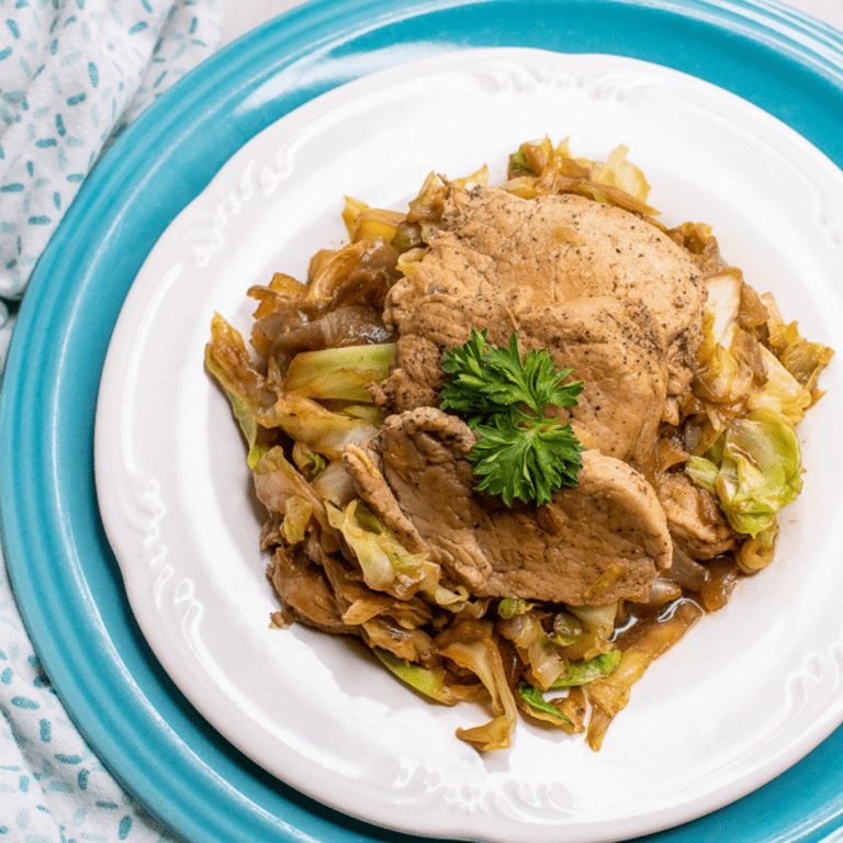 5 Ingredient Pork and Cabbage Skillet
