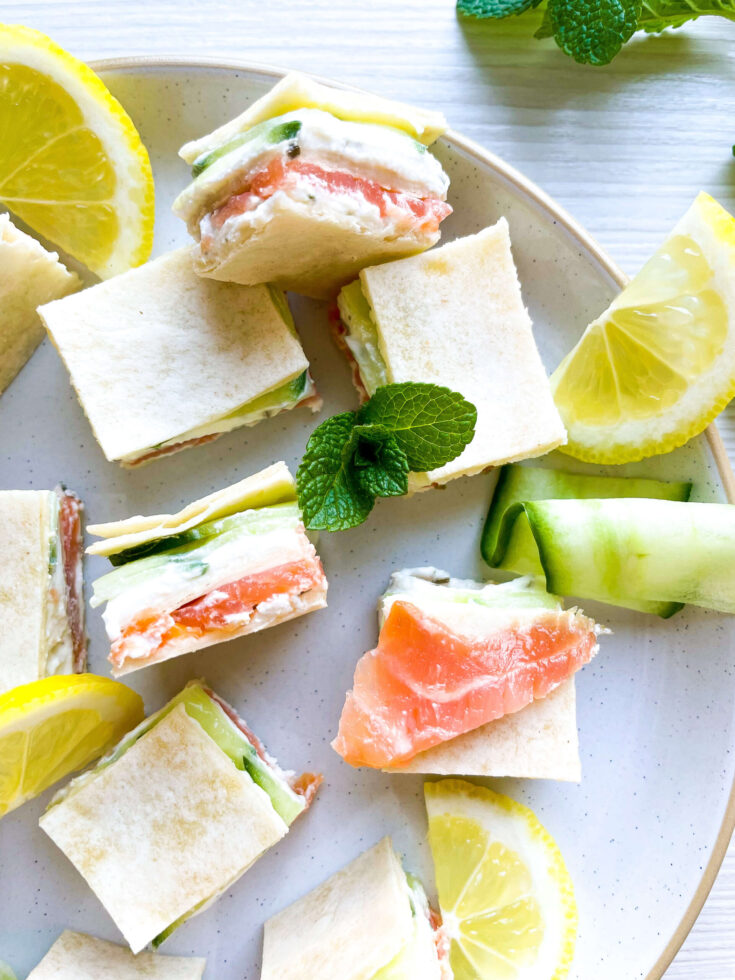 Smoked Salmon and Cream Cheese Tortilla Bites