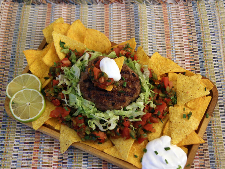Ranchero Burger Platter with Salsa Fresca Dressing